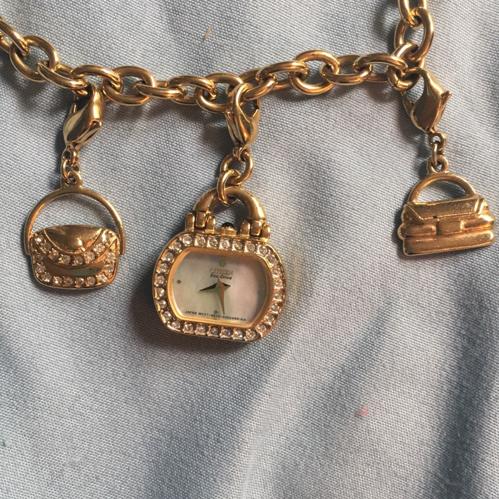 Citizen eco-drive charm bracelet quartz watch